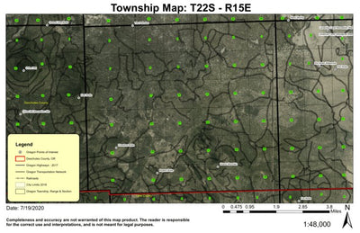 Quartz Mountain T22S R15E Township Map Preview 1