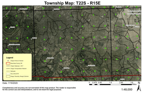 Quartz Mountain T22S R15E Township Map Preview 1