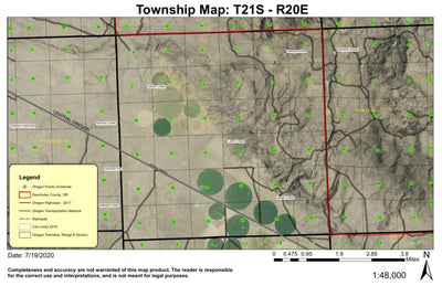 Hampton Butte T21S R20E Township Map Preview 1