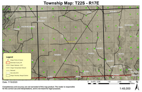 Whiskey Rock T22S R17E Township Map Preview 1