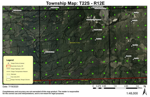 Paulina Peak T22S R12E Township Map Preview 1