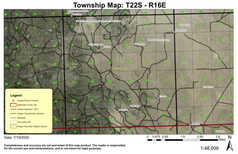 Watkins Butte T22S R16E Township Map Preview 1