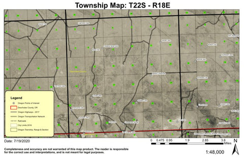 Dog Butte T22S R18E Township Map Preview 1