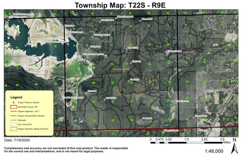 Wickiup Butte T22S R9E Township Map Preview 1