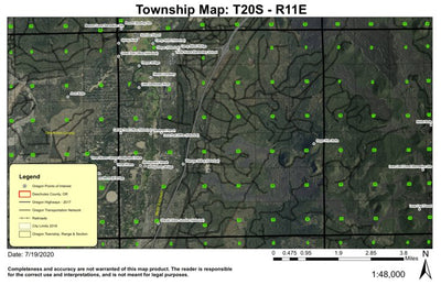 Little Deschutes River T20S R11E Township Map Preview 1