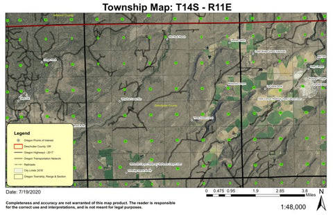 McKenzie Canyon T14S R11E Township Map Preview 1