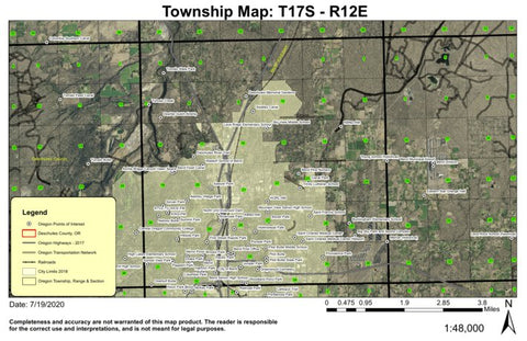 Bend North T17S R12E Township Map Preview 1