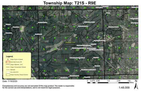 Pringle Falls T21S R9E Township Map Preview 1