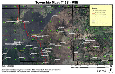 Milican Crater T15S R8E Township Map Preview 1