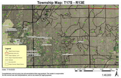 Bend Municipal Airport T17S R13E Township Map Preview 1