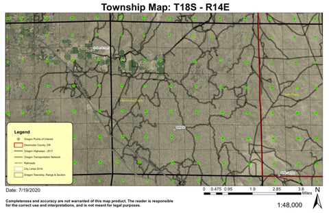 Badlands T18S R14E Township Map Preview 1