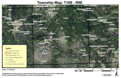 Mount Bachelor T18S R9E Township Map Preview 1