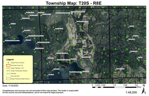 Deschutes Bridge T20S R8E Township Map Preview 1