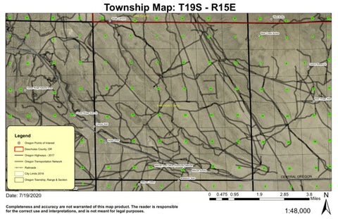 Milican T19S R15E Township Map Preview 1