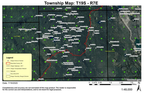 Lucky Butte T19S R7E Township Map Preview 1