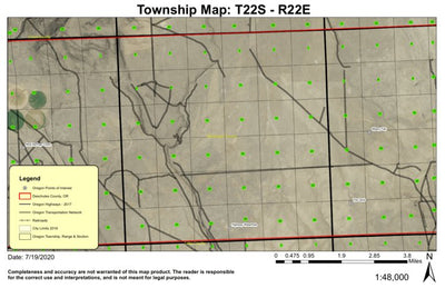 Highway Waterhole T22S R22E Township Map Preview 1