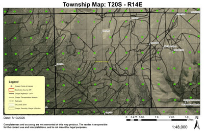 Camp One T20S R14E Township Map Preview 1