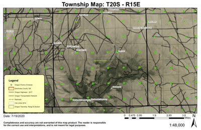 Pine Mountain T20S R15E Township Map Preview 1
