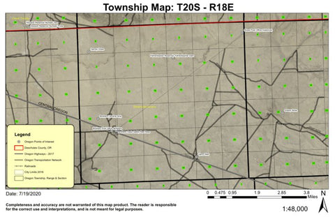 Brothers T20S R18E Township Map Preview 1