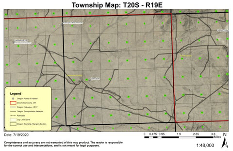 Grassy Butte T20S R19E Township Map Preview 1