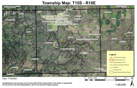 Sisters T15S R10E Township Map Preview 1
