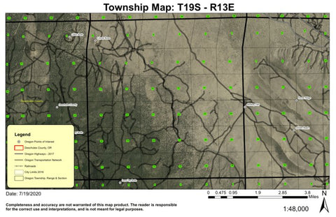 Coyote Butte T19S R13E Township Map Preview 1