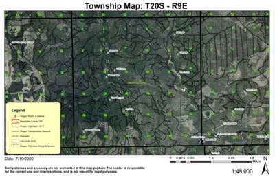 Lumrum Butte T20S R9E Township Map Preview 1
