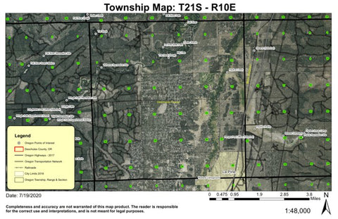 LaPine North T21S R10E Township Map Preview 1
