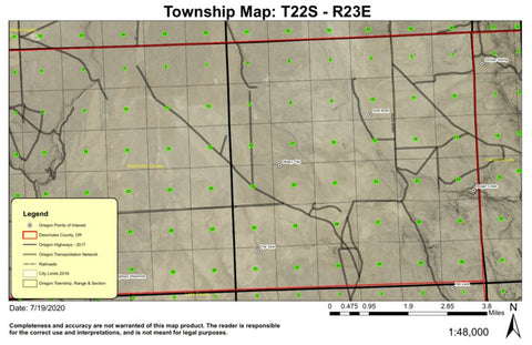 Dust Bowl T22S R23E Township Map Preview 1