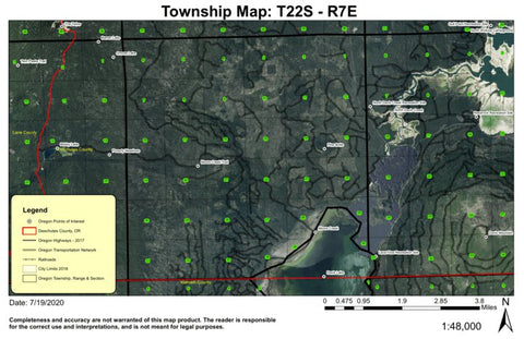 Davis Lake T22S R7E Township Map Preview 1