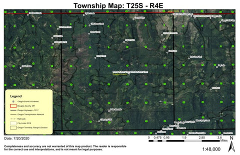 Staley Creek T25S R4E Township Map Preview 1