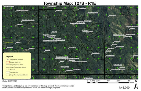 Hemlock Falls T27S R1E Township Map Preview 1
