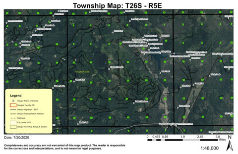 Lemolo Lake T26S R5E Township Map Preview 1