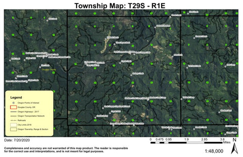 South Umpqua Falls T29S R1E Township Map Preview 1