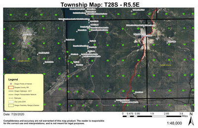 Diamond Lake T28S R5.5E Township Map Preview 1