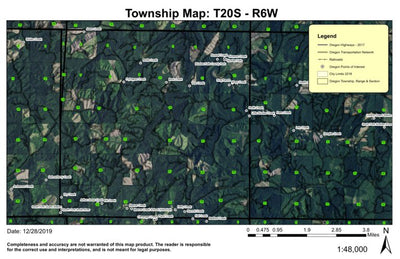 Siuslaw Falls T20S R6W Township Map Preview 1