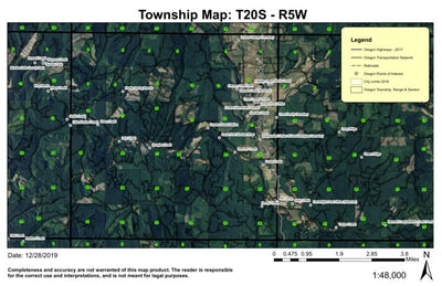Lorane T20S R5W Township Map Preview 1