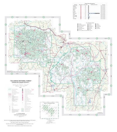 Talladega National Forest Visitor Map - Oakmulgee Ranger District Preview 1