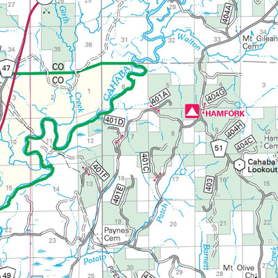 Talladega National Forest Visitor Map - Oakmulgee Ranger District Preview 2