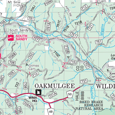 Talladega National Forest Visitor Map - Oakmulgee Ranger District Preview 3