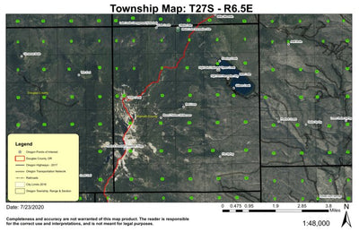 Miller Lake T27S R6.5E Township Map Preview 1