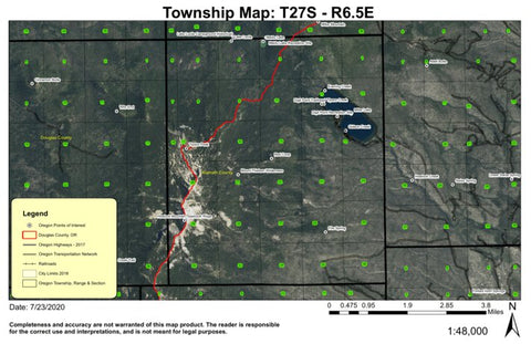 Miller Lake T27S R6.5E Township Map Preview 1
