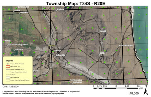 Big Basin T34S R20E Township Map Preview 1