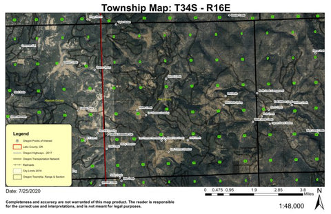 Bald Butte T34S R16E Township Map Preview 1