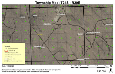 Benjamin Lake T24S R20E Township Map Preview 1