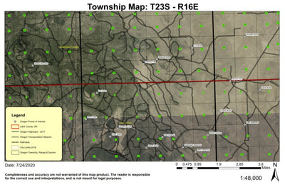 Aspen Butte T23S R16E North Township Map Preview 1