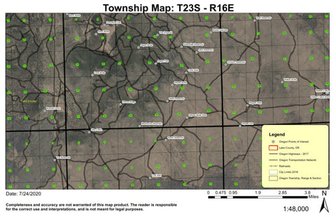 Aspen Butte T23S R16E Township Map Preview 1