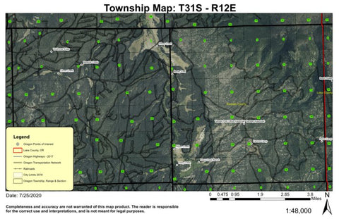 Callahan Creek T31S R12E West Township Map Preview 1