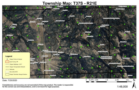 Cove Creek T37S R21E Township Map Preview 1