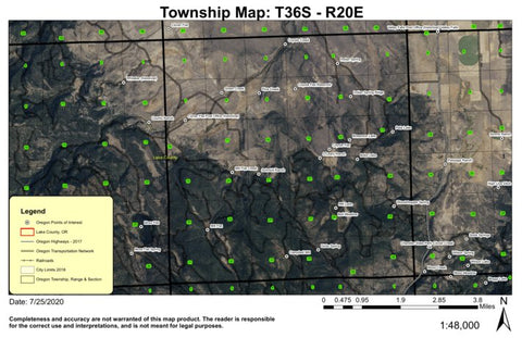 Coyote Flat T36S R20E Township Map Preview 1